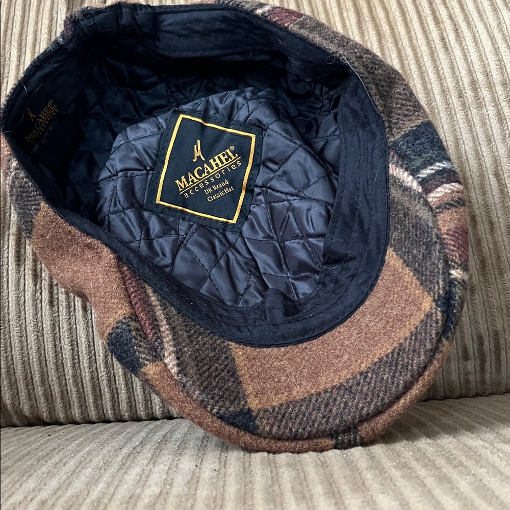 Plaid Wool Flat Cap - Picture 2 of 5